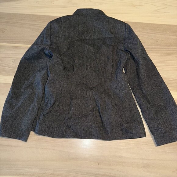 NWT Zara V Neck Linen Wool Blend Button Up Blazer Gray Womens Medium - Picture 10 of 10